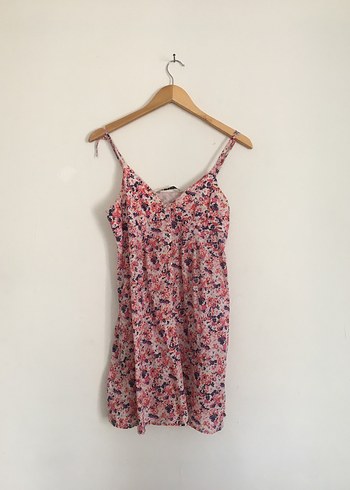 Pembe Bağlamalı Mini Elbise