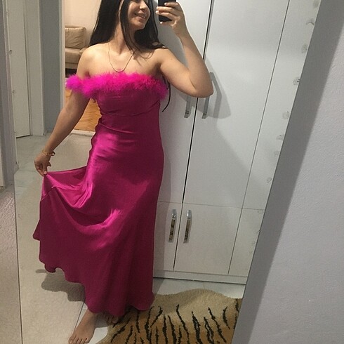 Zara SATEN ABİYE ELBİSE