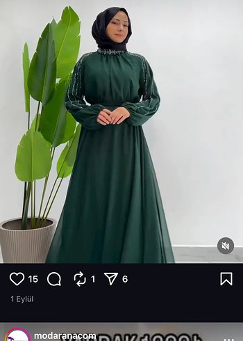l Beden yeşil Renk elbise yeni sadece kınada giyildi