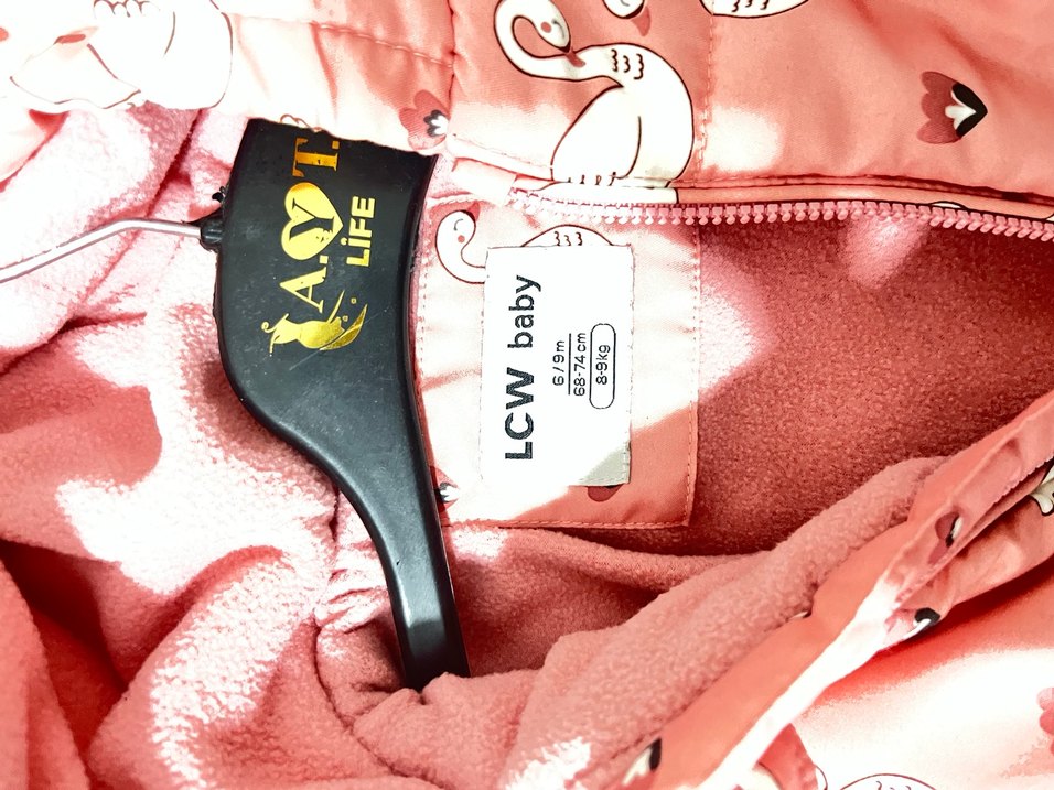 Pembe Kapüşonlu Nakışlı Bebek Tulumu - Görsel 2