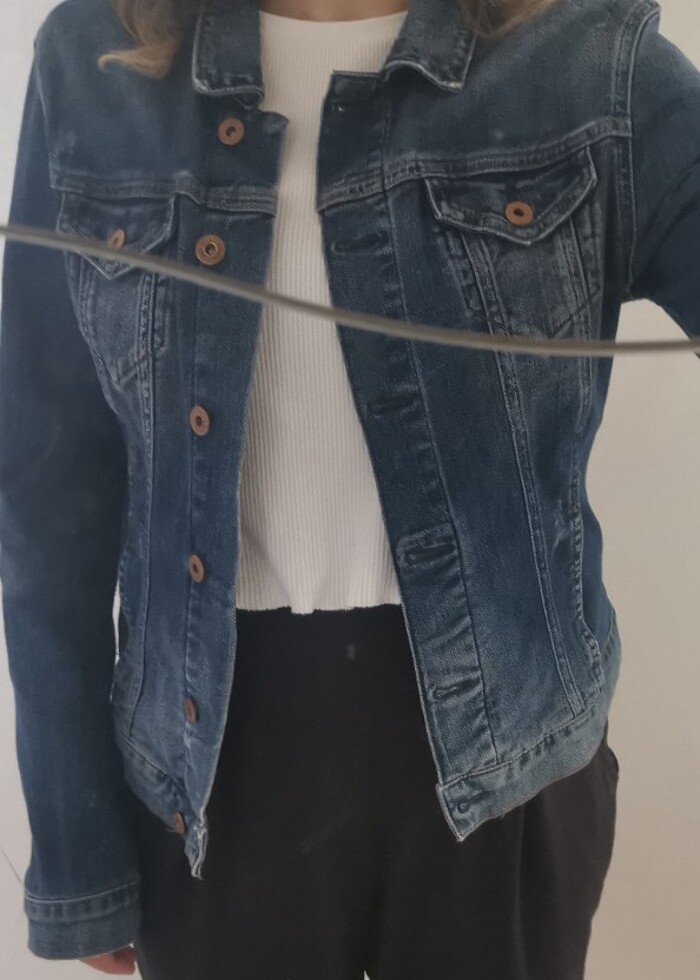 Mavi jeans ceket  - Görsel 3