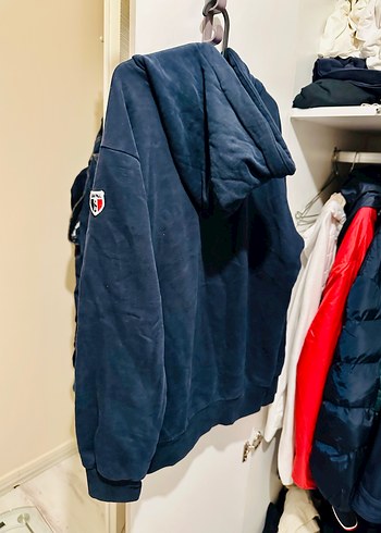 JEAN PAUL Mavi Baskılı Fermuarlı Erkek Polar Sweatshirt - Görsel 4