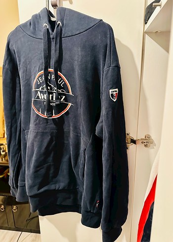 JEAN PAUL Mavi Baskılı Fermuarlı Erkek Polar Sweatshirt - Görsel 3