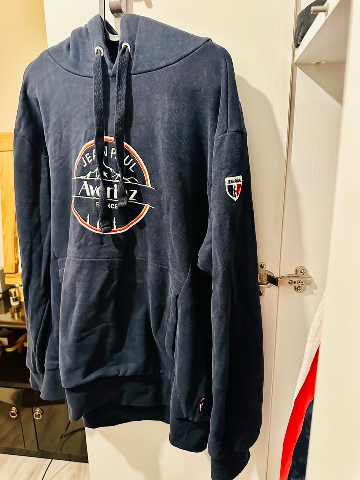 JEAN PAUL Mavi Baskılı Fermuarlı Erkek Polar Sweatshirt - Görsel 3