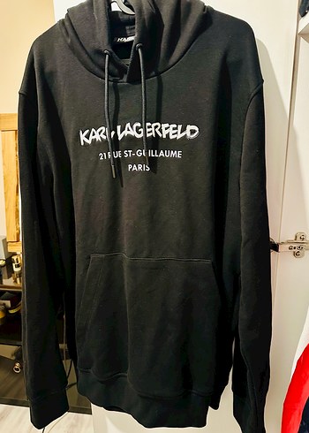 Karl Lagerfeld Kapüşonlu Siyah Sweatshirt - Görsel 4