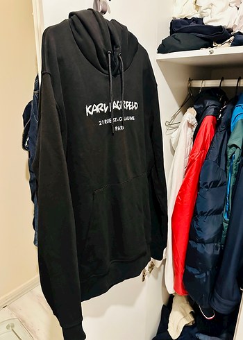 Karl Lagerfeld Kapüşonlu Siyah Sweatshirt - Görsel 2