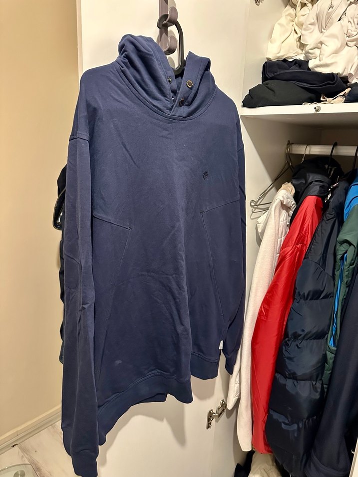 BEYMEN Düğmeli Yüksek Yakalı Erkek Mavi Sweatshirt - Görsel 2