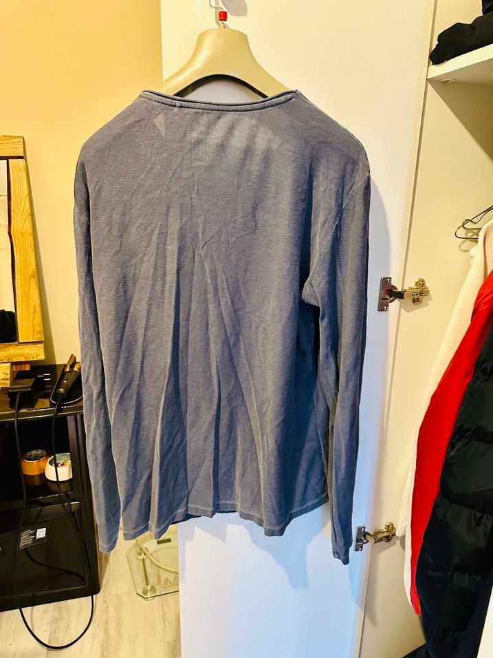 S OLİVER Erkek Gri Uzun Kollu Denim Tişört - Görsel 5