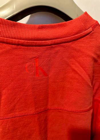 Calvin Klein Kırmızı Oversize Sweatshirt - Görsel 7