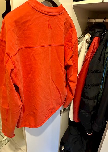 Calvin Klein Kırmızı Oversize Sweatshirt - Görsel 6