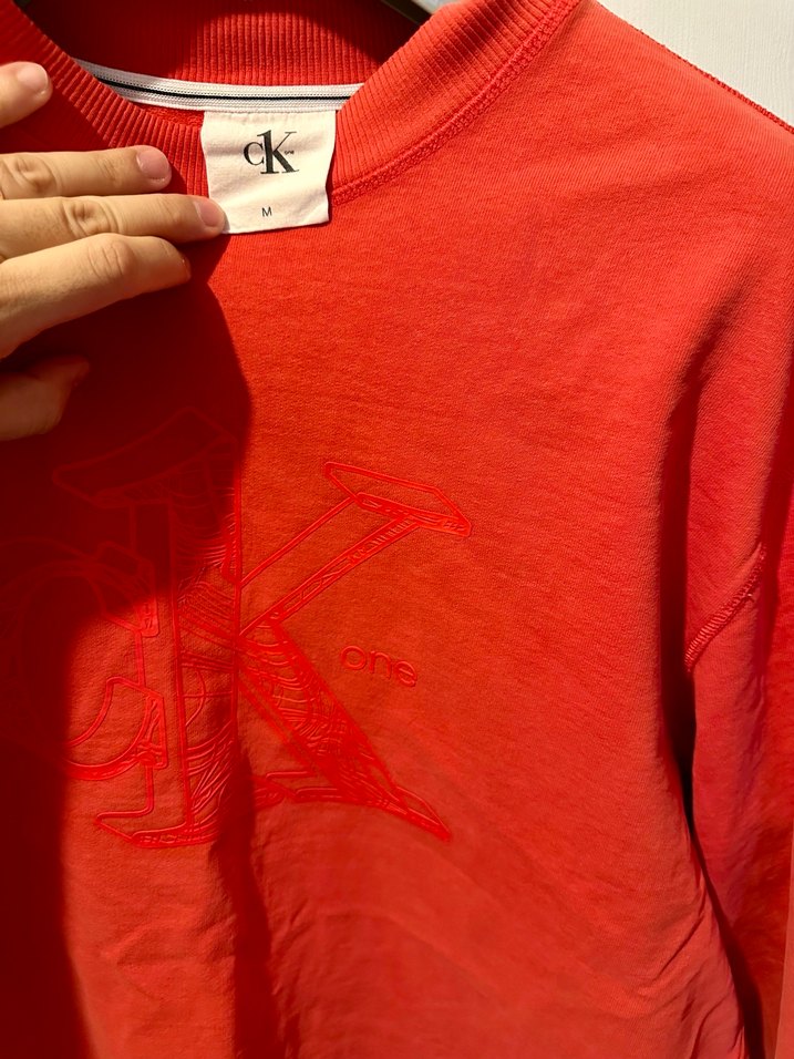 Calvin Klein Kırmızı Oversize Sweatshirt - Görsel 4