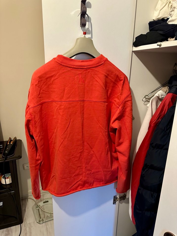 Calvin Klein Kırmızı Oversize Sweatshirt - Görsel 5