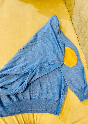 TUDORS Mavi Pamuklu Erkek Triko Kazak - Görsel 4