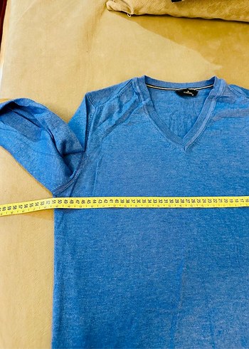 TUDORS Mavi Pamuklu Erkek Triko Kazak - Görsel 5