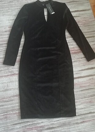 40 Beden Pırıltılı kadife kalem elbise