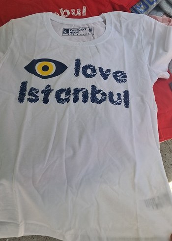 Kırmızı İstanbul Baskılı Erkek Tişört