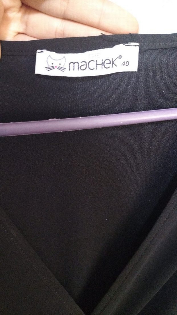 Siyah V Yakalı Uzun Kadın Elbise - Görsel 3