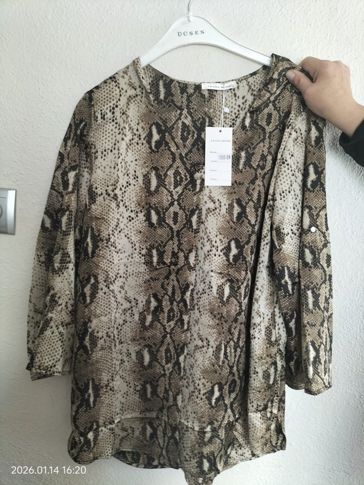 Bohem Yılan Desenli V Yakalı Kadın Gömlek - Görsel 3