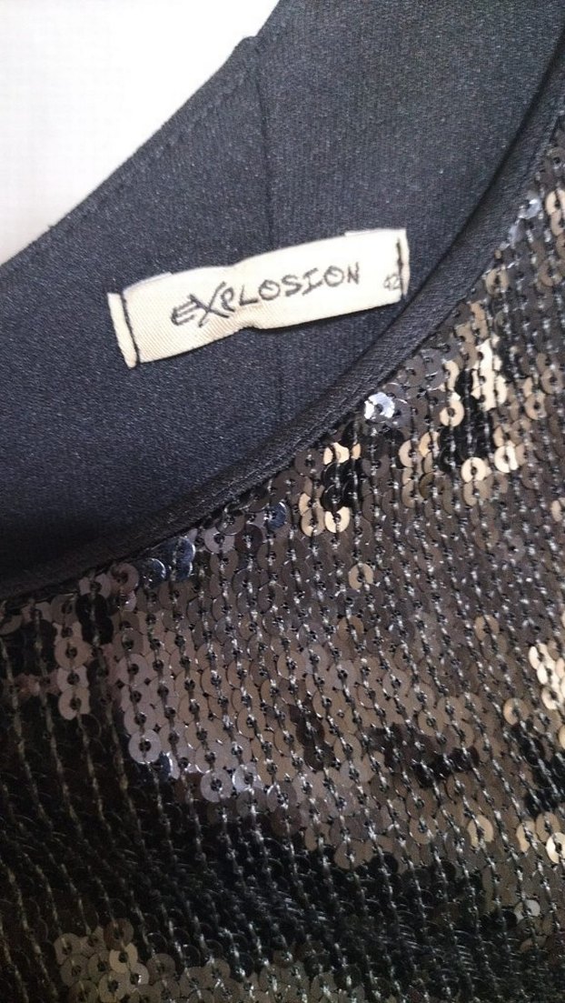 Siyah Pul Payetli Tek Kollu Mini Abiye Elbise - Görsel 5