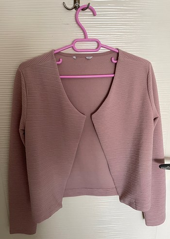 Pembe V Yaka Pilili Hırka