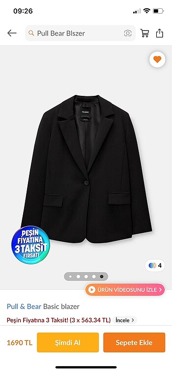 xs Beden Pull bear blazer ceket
