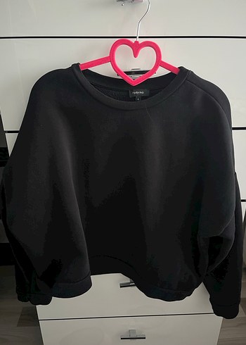 Siyah Oversize Kadın Sweatshirt