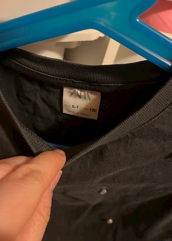 Antrasit Kız Çocuk Uzun Kollu Taşlı Tişört - Görsel 2