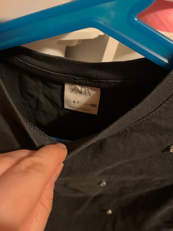 Antrasit Kız Çocuk Uzun Kollu Taşlı Tişört - Görsel 2