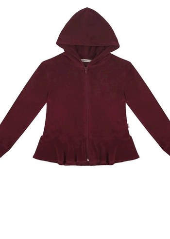 Bordo Kapüşonlu Fermuarlı Kız Eşofman Takımı #antibies - Görsel 6