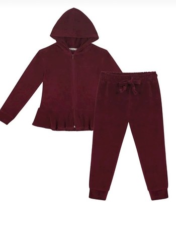Bordo Kapüşonlu Fermuarlı Kız Eşofman Takımı #antibies - Görsel 5