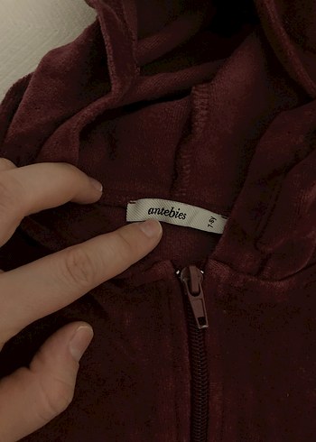 Bordo Kapüşonlu Fermuarlı Kız Eşofman Takımı #antibies - Görsel 3