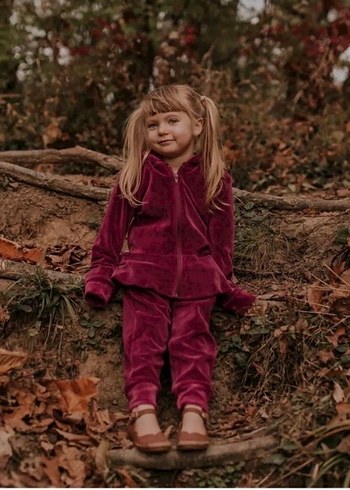 Bordo Kapüşonlu Fermuarlı Kız Eşofman Takımı #antibies - Görsel 4