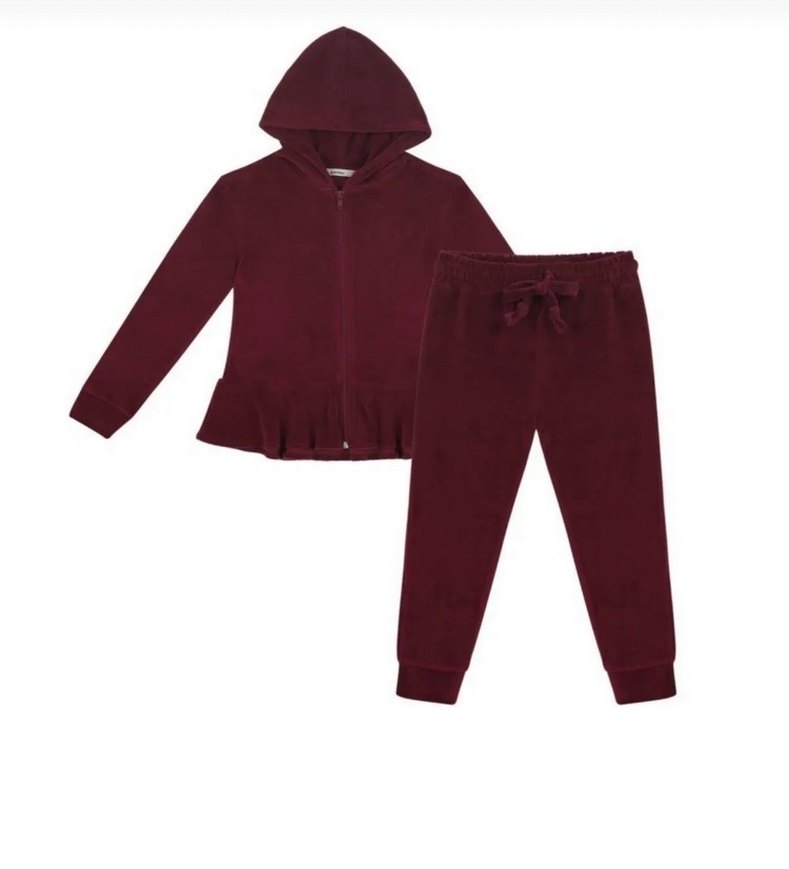Bordo Kapüşonlu Fermuarlı Kız Eşofman Takımı #antibies - Görsel 5