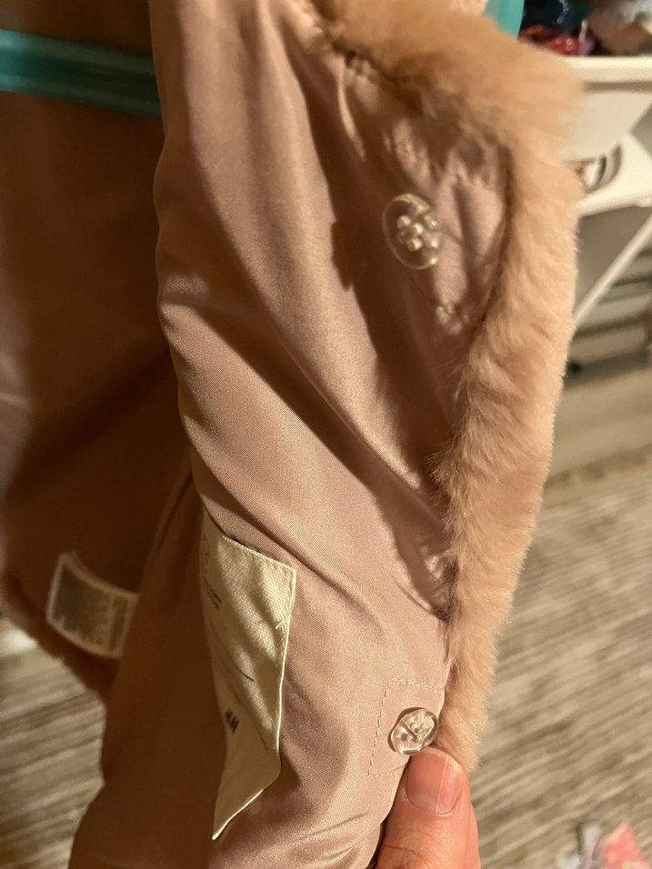 Kız Çocuk pudra Kürklü Yelek - Görsel 3