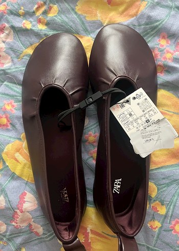 Bordo Deri Minimalist Kadın Ayakkabı - Görsel 3