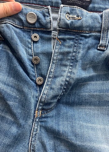 Erkek Mavi Düğmeli Bol Kesim Denim Pantolon - Görsel 3