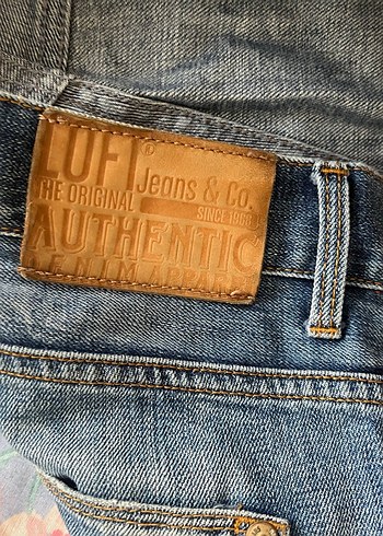 Erkek Mavi Batik Desen Bol Kesim Kot Pantolon - Görsel 3