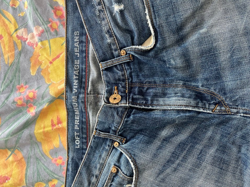 Erkek Mavi Batik Desen Bol Kesim Kot Pantolon - Görsel 2