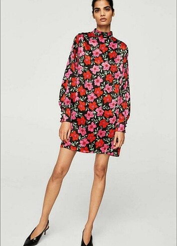 Mango mini elbise saten zara beymen