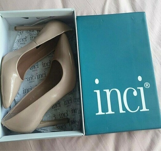 38 Beden ten rengi Renk İnci deri stiletto topuklu ayakkabı