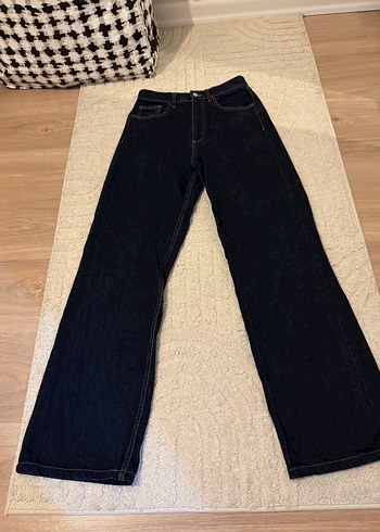 Lacivert Bol Kesim Kot Pantolon - Görsel 3