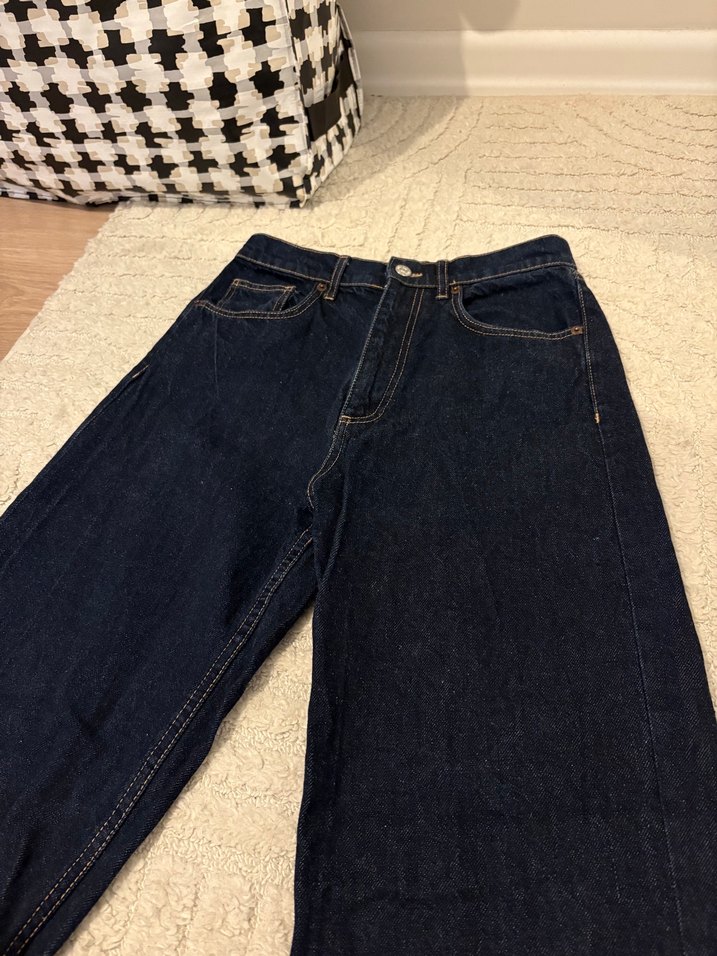 Lacivert Bol Kesim Kot Pantolon - Görsel 2