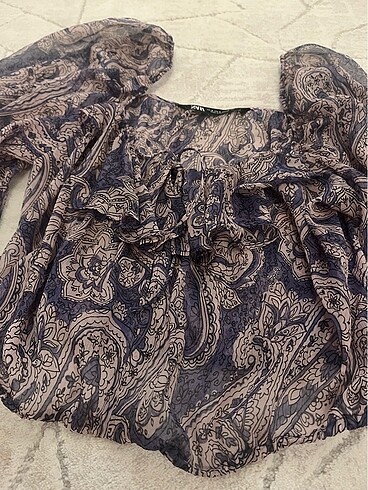 Zara şifon bluz - Görsel 4