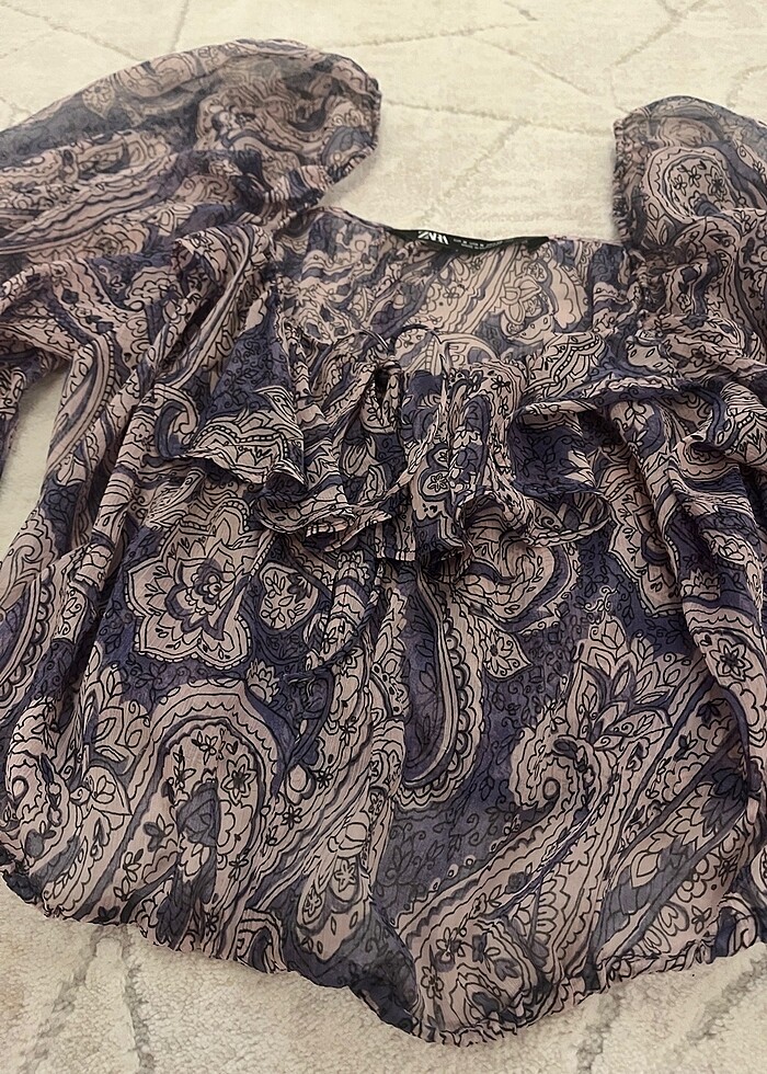Zara şifon bluz - Görsel 4
