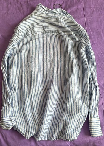 H&M Çizgili Keten Gömlek