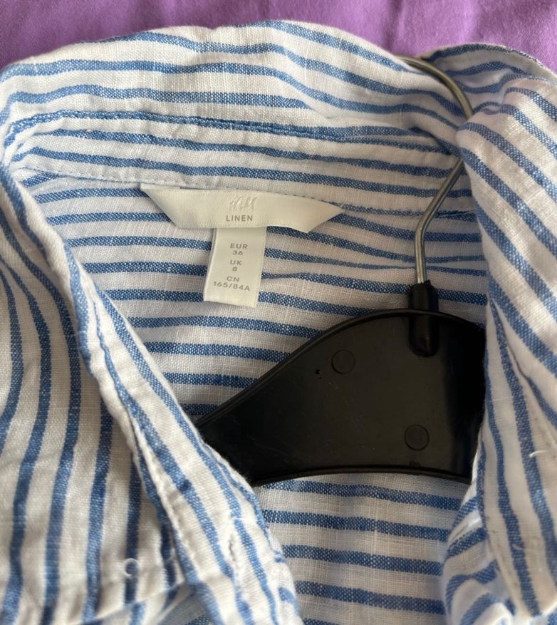 Çizgili Keten Gömlek - Görsel 3