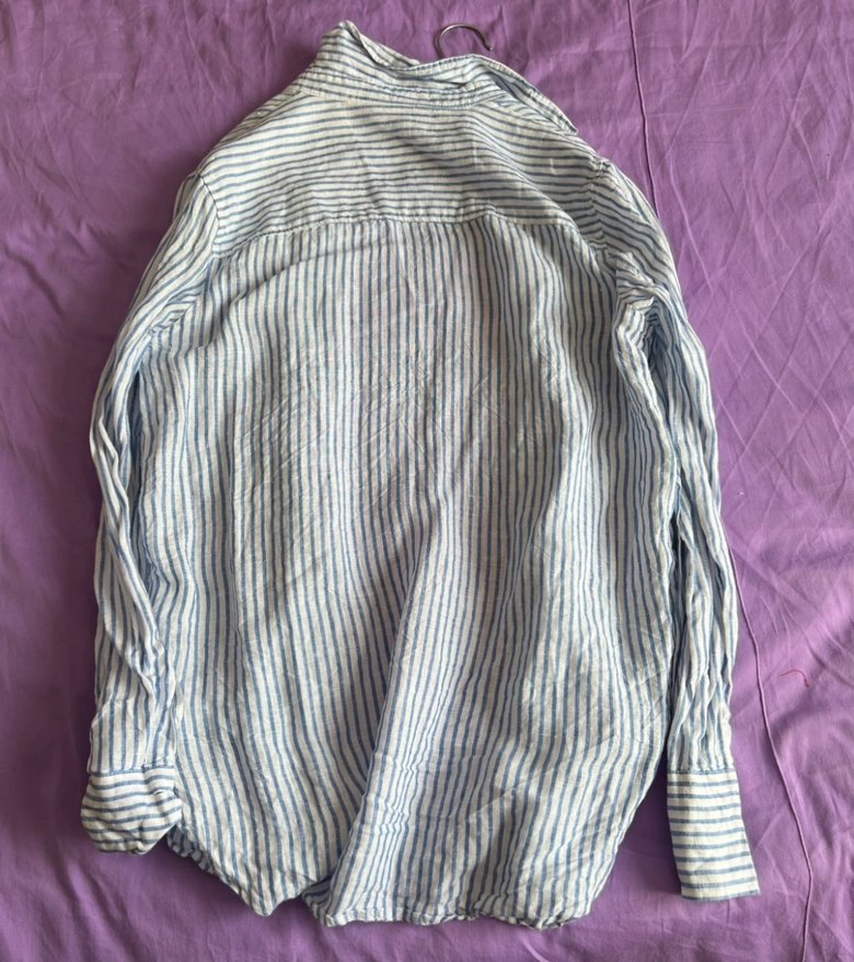 Çizgili Keten Gömlek - Görsel 2