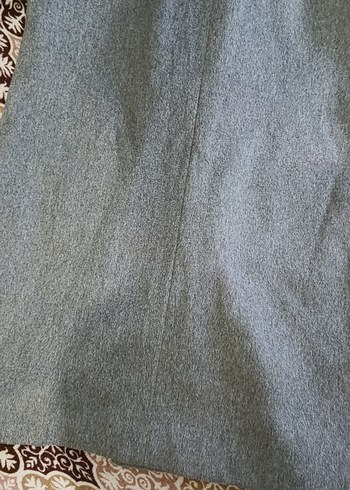 40 Beden gri Renk Gri Uzun Kadın Düğmeli Yün Kaban oversize