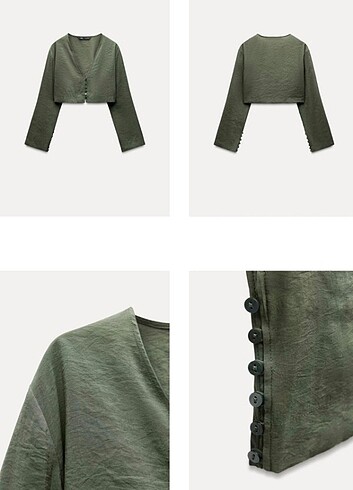 Zara Dökümlü crop gömlek