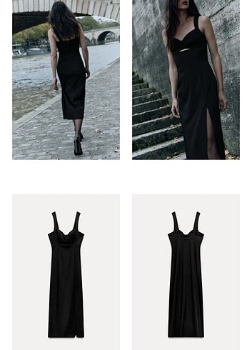 Zara Cut out detayli elbise